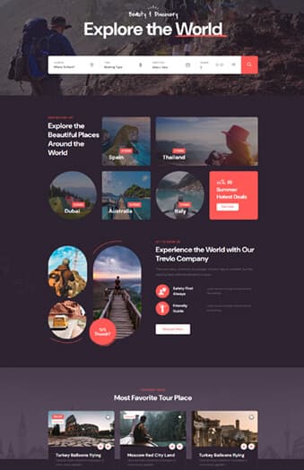 Thiết kế web Du lịch (Mẫu 2)