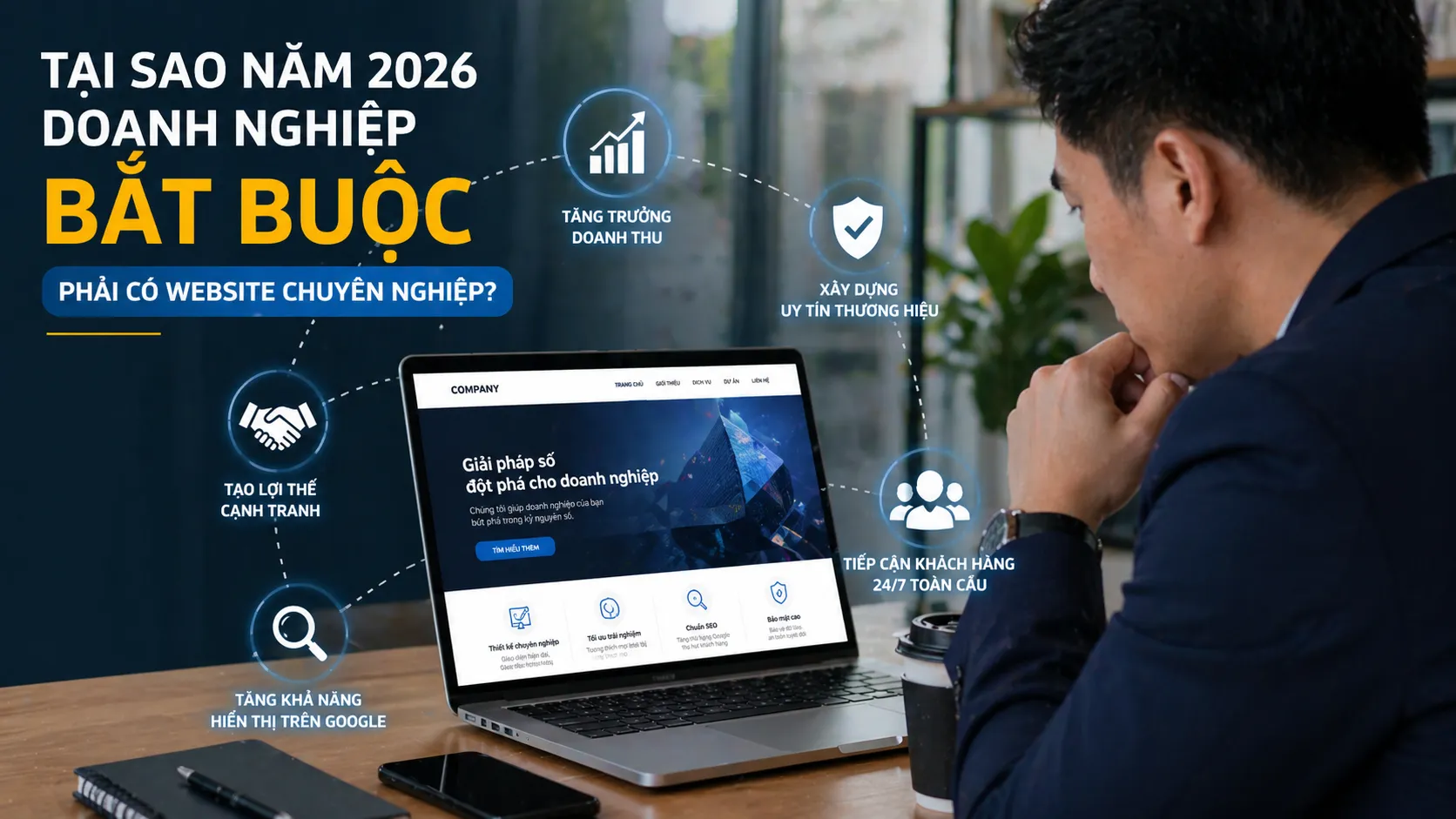 Tại sao năm 2026 doanh nghiệp BẮT BUỘC phải có website chuyên nghiệp?